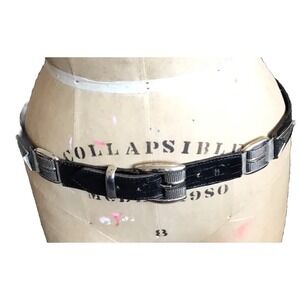 VTG Nanni  Western Style Studded Belt Black Size M/L Made In Italy